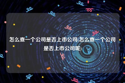 怎么查一个公司是否上市公司(怎么查一个公司是否上市公司呢)