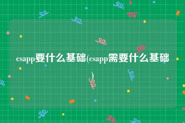 csapp要什么基础(csapp需要什么基础)
