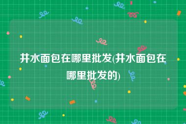井水面包在哪里批发(井水面包在哪里批发的)