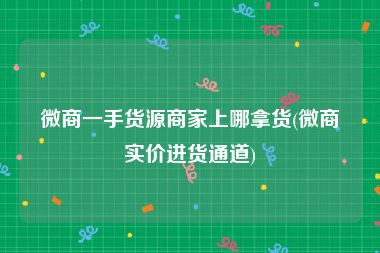微商一手货源商家上哪拿货(微商实价进货通道)