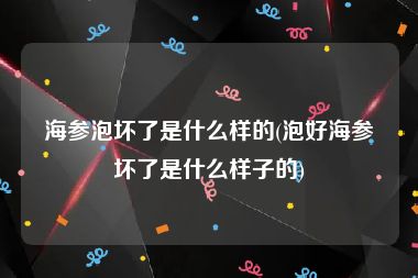 海参泡坏了是什么样的(泡好海参坏了是什么样子的)