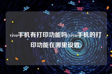 vivo手机有打印功能吗(vivo手机的打印功能在哪里设置)