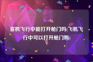 客机飞行中能打开舱门吗(飞机飞行中可以打开舱门吗)