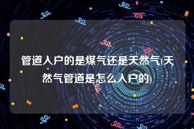 管道入户的是煤气还是天然气(天然气管道是怎么入户的)
