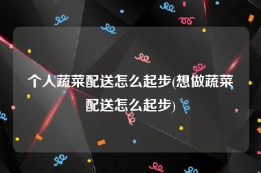 个人蔬菜配送怎么起步(想做蔬菜配送怎么起步)