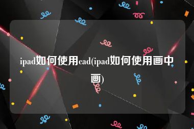 ipad如何使用cad(ipad如何使用画中画)