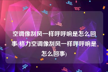 空调像刮风一样呼呼响是怎么回事(格力空调像刮风一样呼呼响是怎么回事)
