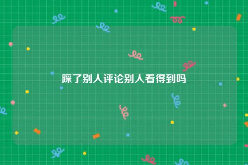 踩了别人评论别人看得到吗