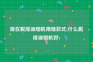 现在脱排油烟机用啥款式(什么脱排油烟机好)