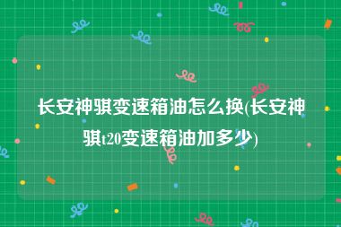 长安神骐变速箱油怎么换(长安神骐t20变速箱油加多少)