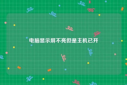 电脑显示屏不亮但是主机已开