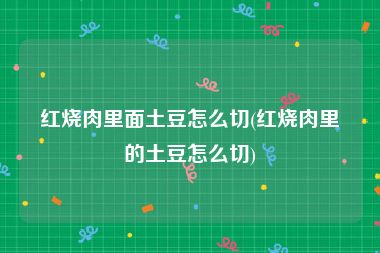 红烧肉里面土豆怎么切(红烧肉里的土豆怎么切)