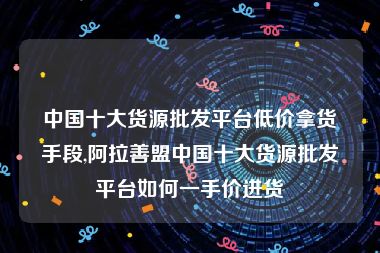 中国十大货源批发平台低价拿货手段,阿拉善盟中国十大货源批发平台如何一手价进货