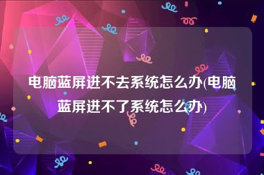 电脑蓝屏进不去系统怎么办(电脑蓝屏进不了系统怎么办)