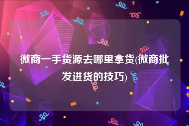 微商一手货源去哪里拿货(微商批发进货的技巧)