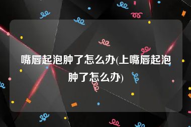 嘴唇起泡肿了怎么办(上嘴唇起泡肿了怎么办)