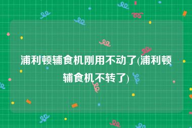浦利顿辅食机刚用不动了(浦利顿辅食机不转了)