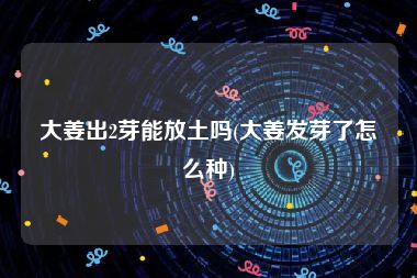 大姜出2芽能放土吗(大姜发芽了怎么种)