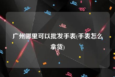 广州哪里可以批发手表(手表怎么拿货)