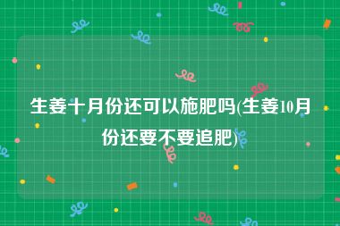 生姜十月份还可以施肥吗(生姜10月份还要不要追肥)