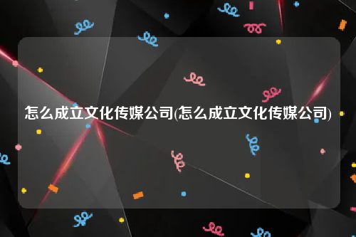 怎么成立文化传媒公司(怎么成立文化传媒公司)