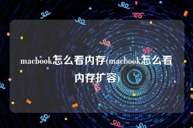 macbook怎么看内存(macbook怎么看内存扩容)
