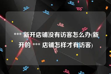 *** 新开店铺没有访客怎么办(新开的 *** 店铺怎样才有访客)