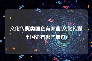 文化传媒类国企有哪些(文化传媒类国企有哪些单位)