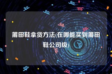 莆田鞋拿货方法(在哪能买到莆田鞋公司级)