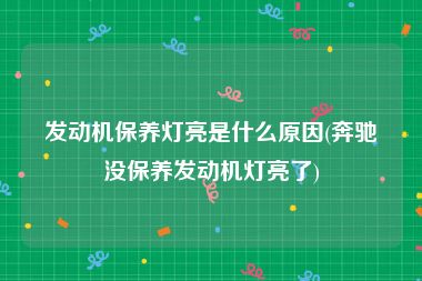 发动机保养灯亮是什么原因(奔驰没保养发动机灯亮了)