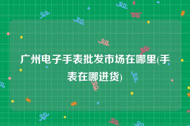 广州电子手表批发市场在哪里(手表在哪进货)