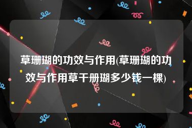草珊瑚的功效与作用(草珊瑚的功效与作用草干册瑚多少钱一棵)