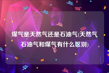 煤气是天然气还是石油气(天然气石油气和煤气有什么区别)