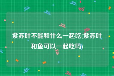 紫苏叶不能和什么一起吃(紫苏叶和鱼可以一起吃吗)
