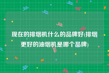 现在的排烟机什么的品牌好(排烟更好的油烟机是哪个品牌)