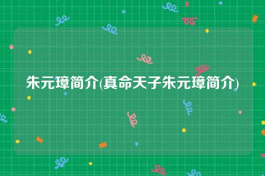 朱元璋简介(真命天子朱元璋简介)