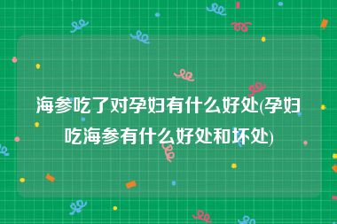 海参吃了对孕妇有什么好处(孕妇吃海参有什么好处和坏处)