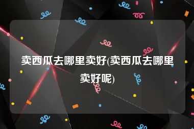 卖西瓜去哪里卖好(卖西瓜去哪里卖好呢)