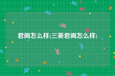 君阁怎么样(三菱君阁怎么样)
