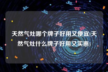 天然气灶哪个牌子好用又便宜(天然气灶什么牌子好用又实惠)