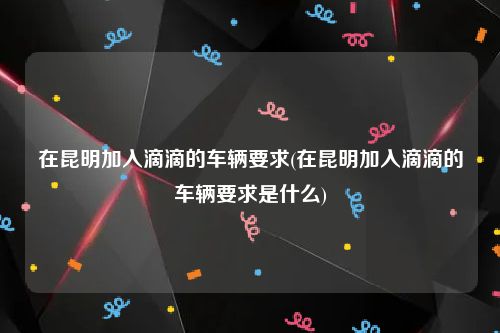 在昆明加入滴滴的车辆要求(在昆明加入滴滴的车辆要求是什么)