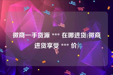 微商一手货源 *** 在哪进货(微商进货享受 *** 价)