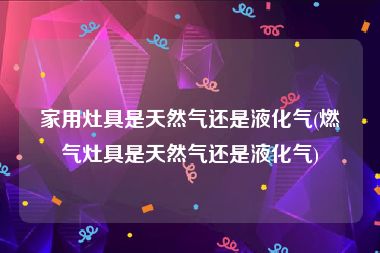 家用灶具是天然气还是液化气(燃气灶具是天然气还是液化气)