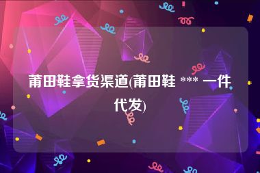 莆田鞋拿货渠道(莆田鞋 *** 一件代发)