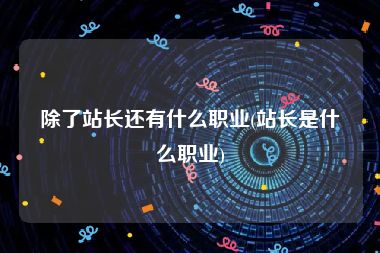 除了站长还有什么职业(站长是什么职业)