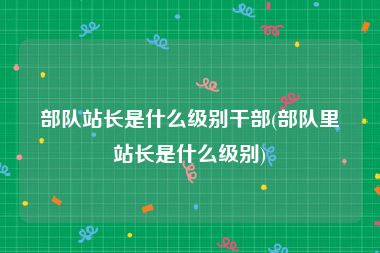 部队站长是什么级别干部(部队里站长是什么级别)