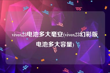 vivox23电池多大毫安(vivox23幻彩版电池多大容量)