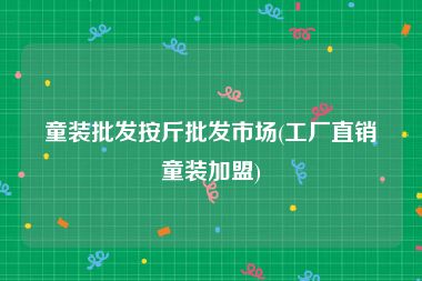 童装批发按斤批发市场(工厂直销童装加盟)