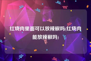 红烧肉里面可以放辣椒吗(红烧肉能放辣椒吗)