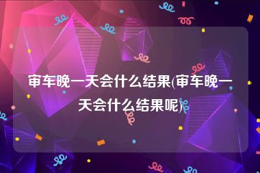 审车晚一天会什么结果(审车晚一天会什么结果呢)